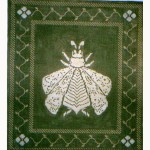 click here to view larger image of Napoleons Bee - Green/Silver/Cream (hand painted canvases)