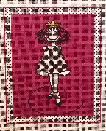 click here to view larger image of Princess Polka Dots (hand painted canvases)