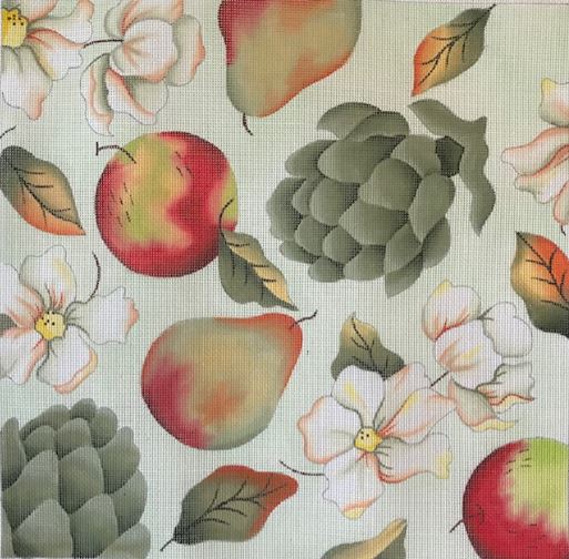 click here to view larger image of Artichokes and Fruit (hand painted canvases)