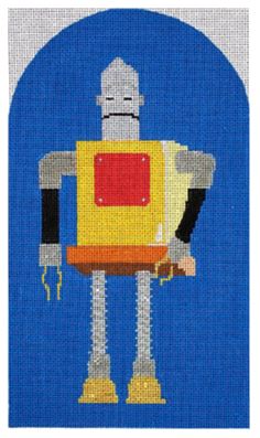 click here to view larger image of Yellow Stand-Up Robot (hand painted canvases)
