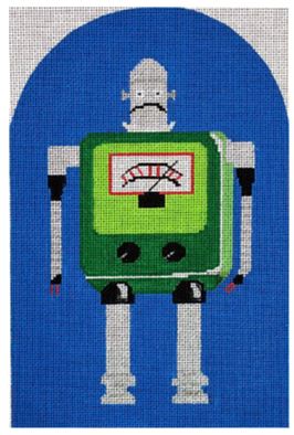 click here to view larger image of Green Stand-Up Robot (hand painted canvases)
