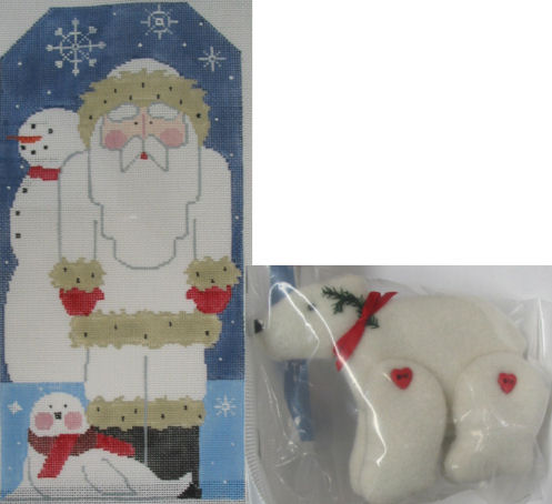 click here to view larger image of Arctic Santa w/Polar Bear (hand painted canvases)