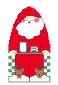 click here to view larger image of December Santa w/Stitch Guide (hand painted canvases)