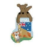 click here to view larger image of Australia Sock w/Sheep (hand painted canvases)