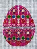 click here to view larger image of Pink Jeweled Egg (hand painted canvases)