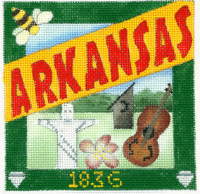 click here to view larger image of Postcard - Arkansas (hand painted canvases)