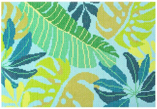 click here to view larger image of Blue Tropical (printed canvas)
