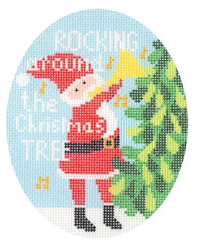 click here to view larger image of Musical Santas - Rocking Around the Christmas Tree (printed canvas)