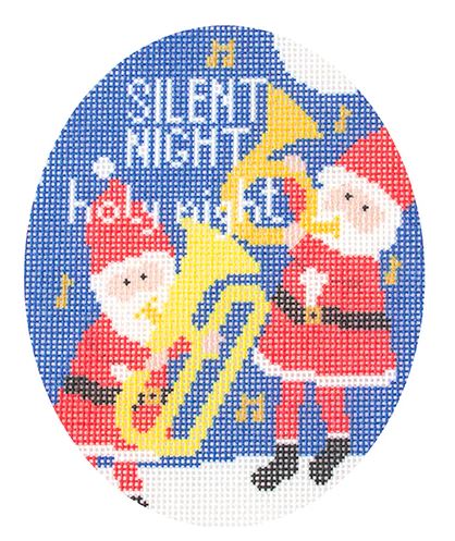 click here to view larger image of Musical Santas - Silent Night Holy Night (printed canvas)