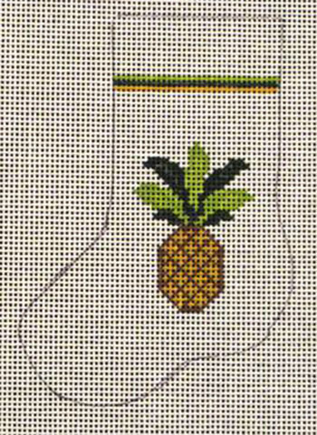 click here to view larger image of Pineapple Mini Stocking (hand painted canvases)