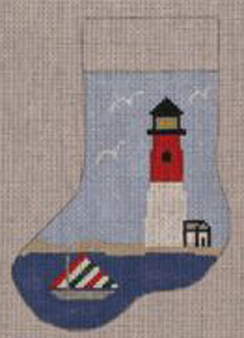 click here to view larger image of Harbor Mini Stocking (hand painted canvases)