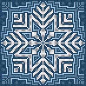 click here to view larger image of Snowflake Pattern  (hand painted canvases)