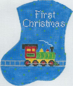 click here to view larger image of First Christmas Boy - Train (hand painted canvases)
