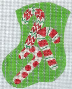 click here to view larger image of Candy Canes Retro  (hand painted canvases)