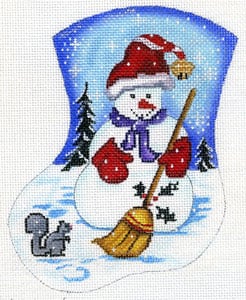 click here to view larger image of Snowman w/Broom (hand painted canvases)