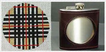 click here to view larger image of Flask - Preppy Plaid (hand painted canvases)