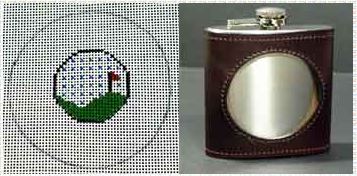 click here to view larger image of Flask - Flask - Hole in One (hand painted canvases)