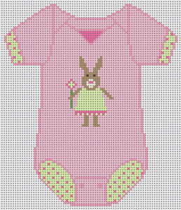 click here to view larger image of Baby Onesie - Pink w/Bunny (hand painted canvases)