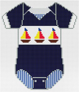 click here to view larger image of Baby Onesie - Sail Boats (hand painted canvases)