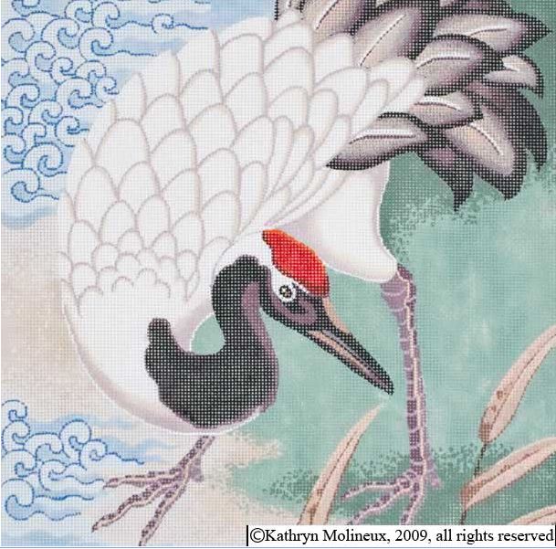 click here to view larger image of Japanese Crane Pillow 1 (hand painted canvases)