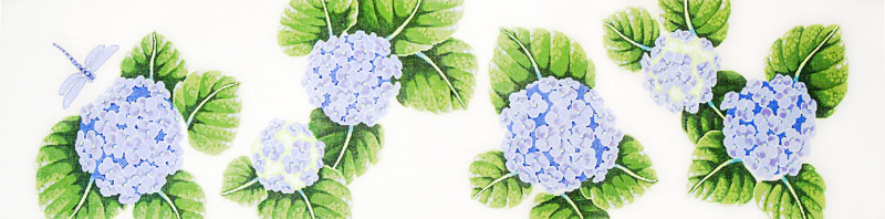 click here to view larger image of Table Runner Hydrangea (hand painted canvases)