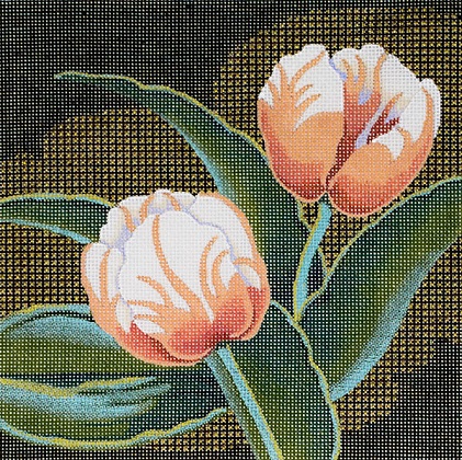 click here to view larger image of Squares - Tulips (hand painted canvases)