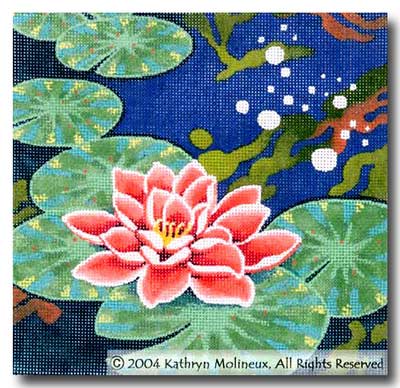 click here to view larger image of Squares - Water Lily (hand painted canvases)