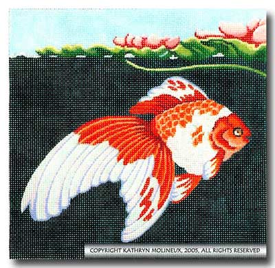 click here to view larger image of Squares - Gold Fish (hand painted canvases)