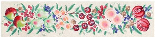click here to view larger image of Table Runner - Fruit and Vines (hand painted canvases)