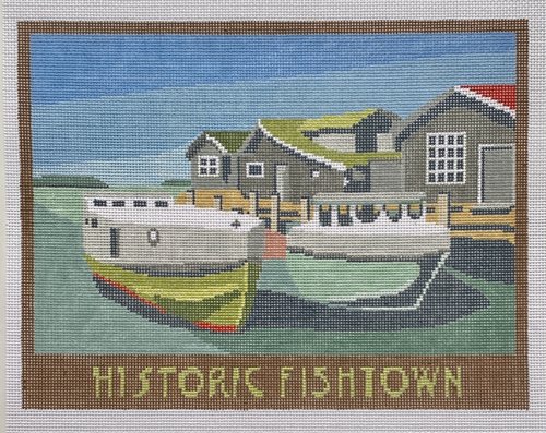 click here to view larger image of Historic Fishtown (hand painted canvases)