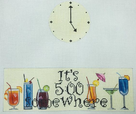 click here to view larger image of It's Five O Clock (hand painted canvases)