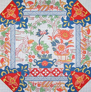 click here to view larger image of Imari Elegance with Cut Corners (hand painted canvases)