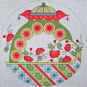 click here to view larger image of Round Shanghai 2  (hand painted canvases)