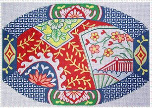 click here to view larger image of Oval Shaped Imari   (hand painted canvases)