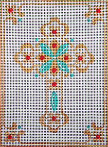 click here to view larger image of Cross Gold w/ Border - 533-JH (hand painted canvases)