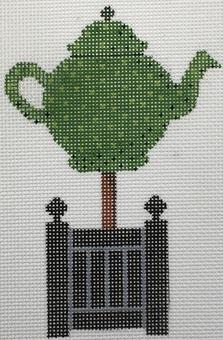 click here to view larger image of Topiary - Teapot (hand painted canvases)