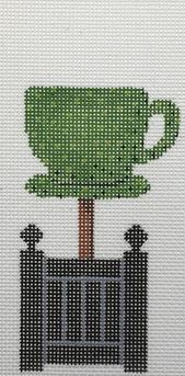 click here to view larger image of Topiary - Teacup (hand painted canvases)