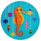click here to view larger image of Seahorse and Ornaments (hand painted canvases)