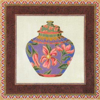 click here to view larger image of Purple Ginger Jar (hand painted canvases)