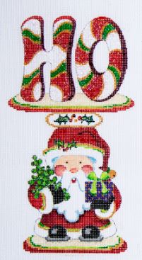 click here to view larger image of Spindle w/HO over Large Santa - SP-07 (hand painted canvases)