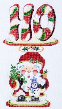 click here to view larger image of Spindle w/HO over Large Santa - SP-09 (hand painted canvases)