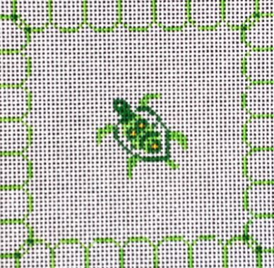 click here to view larger image of Turtle/Green Border (hand painted canvases)