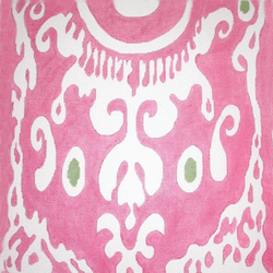 click here to view larger image of Ikat - Emir  Pink/Lime (hand painted canvases)