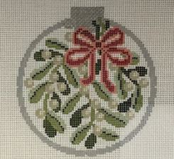 click here to view larger image of Mistletoe Ornament (hand painted canvases)