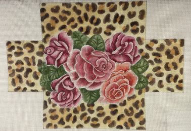 click here to view larger image of Leopard Pelt w/Roses  (hand painted canvases)