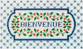 click here to view larger image of Bienvenue Blue/Green (hand painted canvases)