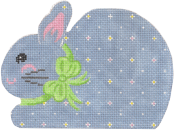click here to view larger image of Blue Bunny w/Dots Mini Bunny (hand painted canvases)