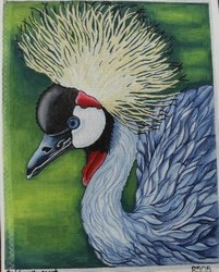 click here to view larger image of Crested Crane (hand painted canvases)