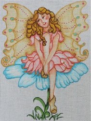 click here to view larger image of Fairy on a Flower (hand painted canvases)