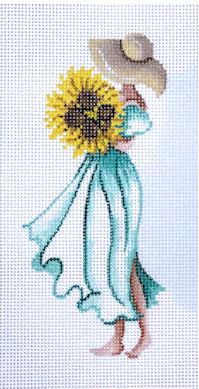 click here to view larger image of August Girl w/Sunflowers (hand painted canvases)